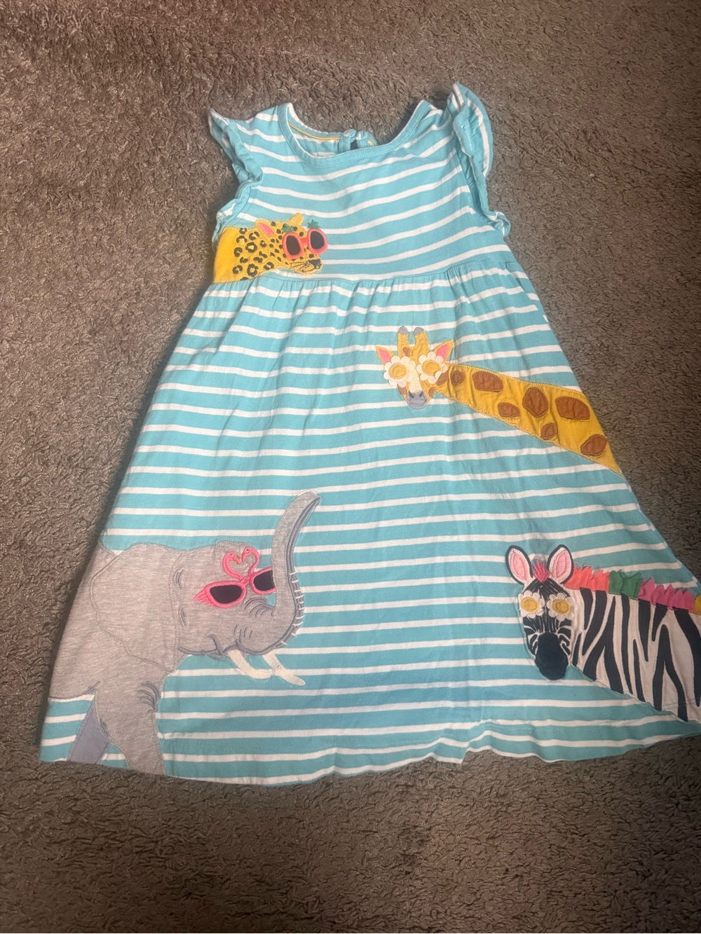 Mini Boden Zoo Animal Appliqué Dress Sz 6-7 - Picture 2 of 6